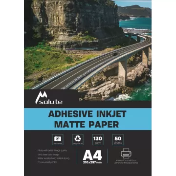 Papel mate de inyección de tinta pegajosa